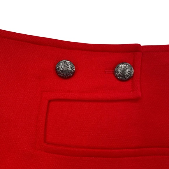 Etcetra Red Skirt Sailor Buttons High Rise Midi Pencil Skirt - Picture 3 of 9